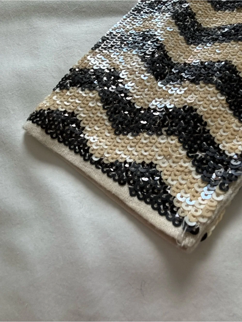 EUC! RARE! J.Crew Chevron Zig Zag Sequin Long-Sleeve Dress